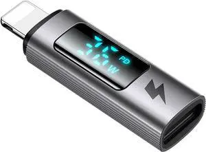 36W USB-C to Ligtning Adapter with Digital Display, Type-C to Lightning Adapter PD Fast Charging for iPhone/AirPods/Original MacBook, Support Charging&Data Transmission