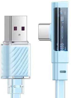 mcdodo USB A to USB C Charger Cable 100W Fast Charging 90° Right Angle USB C Cable Type C Charging Cable USBA to USBC Cable for iPhone 15 Pro ProMax Plus,Galaxy S23/S22+Ultra,iPad,MacBookBlue,4ft