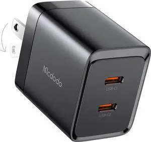 mcdodo 40W Dual USB C Charger Block Foldable USB-C Fast Charging Wall Charger Power Adapter for iPhone 16 15 Pro ProMax Plus,Galaxy,MacBook,iPad and More