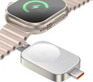 Mcdodo Portable A-PPLE Watch Magnetic Charger with Lanyard, iwatch Portable Wireless Charger for A-PPLE Watch Series10/9/8/7/6/5/4/3/2/SE/UItra 2/Ultra, Mini&Lightweight(White)