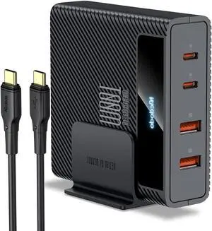 Mcdodo 100W USB Charging Station with Multiport (2USB-A&2USB-C), 4-in-1 Desktop GaN USB Charger Block PD Fast Charging Hub Power Adapter for All iPhone iPad Android MacBook (with 1.5m AC Cable)