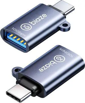 USB C to USB Adapter 2 Pack, USB-C OTG Connector 10Gbps, Type-C Male to USB 3.2 Female Converter for Flash Drive, Keyboard, Mouse, Smartphone, Tablet, Car Charger