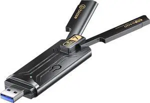 WiFi 7 Wireless Network Card, Plug and Play Without Removing Host, USB 3.0, Total Speed 6500Mbps, Tri-Band Wireless, Driver Included, Windows 10/11 Compatible.