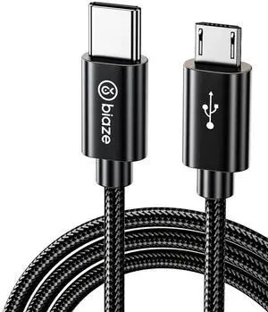 USB-C to Micro USB Cable, 5FT/1.5M OTG Data Transfer and Fast Charging Cord, Type-C Male to Micro USB Male for Android Phones, Bluetooth Headphones, Game Controllers, Power Banks