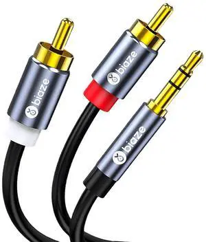 3.5mm to RCA Audio Cable, 4.9FT RCA Male to 3.5mm Male Audio Adapter for Smartphones, MP3, Tablets, Speakers, HDTV