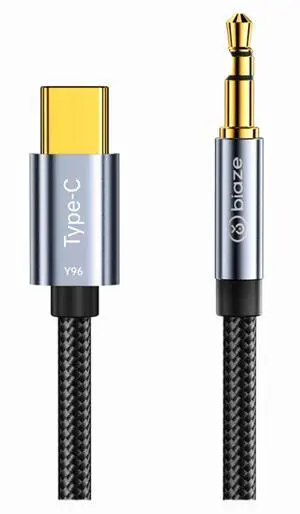 USB C to 3.5mm Audio Aux Jack Cable \u2013 USB\u2011C to Aux Adapter with Built\u2011in DAC, 48 kHz/16\u2011Bit High\u2011Res Sound \u2013 Plug & Play for Headphones, Speakers, Car Audio, 0.5 m