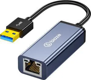 USB 3.0 to RJ45 Gigabit Ethernet Adapter, Plug & Play LAN Network Converter for Laptop Switch Windows Mac, Portable USB NIC Adapter with 1000Mbps Speed, No Driver RequiredUSB