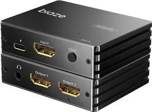 8K@60Hz HDMI Splitter 1 in 2 Out, Not for Extended Display-Mirror Same Screen Only, Supports 4K@120Hz HDR, Dolby/DTS EDID HDCP 2.3 for PS5, Xbox, NVI-DIA