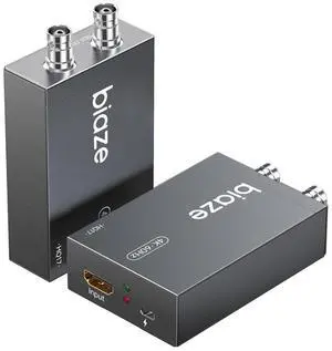 HDMI to SDI Converter, HDMI to 3G-SDI/HD-SDI Video Audio Converter 2.970 Gbit/s Audio Embedder Simultaneously Dual SDI Output Adapter Support 1080P for Camera Home Theater