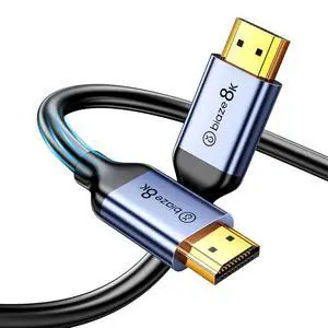 4K 8K HDMI2.1 Cable 48Gbps 6.6ft/2m,Ultra-High Speed HDMI Cable Braid - 4K:240Hz 8K:60Hz,HDR Compatible with Roku TV/PS5/4, Switch, Xbox/HDTV/Blu-Ray (6.6ft)