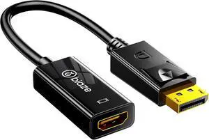 DisplayPort to HDMI Adapter Cable, 1080P Full HD DP Male to HDMI Female Converter Cord, Plug and Play, Compatible with Desktop, Laptop, Monitor, Projector, HDTV