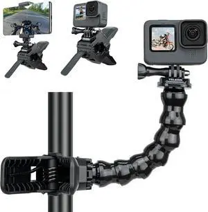 Jaws Flex Super Clamp Mount Gooseneck Tripod Desk Table Strolle Vlog Video Light Extension Holder Attach for GoPro Max 13 12 11 10 9 8 7 6 5 Insta360 X3 Go3 Ace Pro D-J-I Action 4 Pocket 3 Accessories