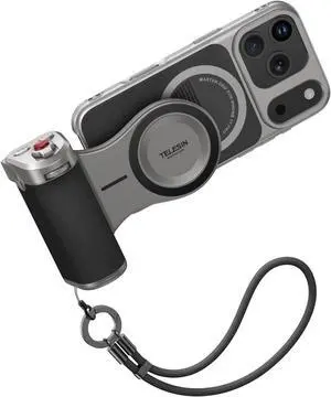 TELESIN Master Grip Kit for iPhone 17 Pro, Magnetic Phone Camera Grip Powergrip Kit Built-in 3200mAh Battery - Wireless Charging - Graphene Case for iPhone Cooling - DSLR Style Grip Handle Holder