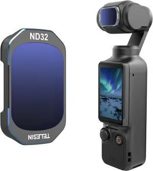 TELESIN Magnetic ND32 Filter Compatible with D-J-I Osmo Pocket 3, Magnetic Pocket 3 Neutral Density Filter with Multicoated HD Ultra Thin Optical Glass for Osmo Pocket 3, Action Camera Accessories