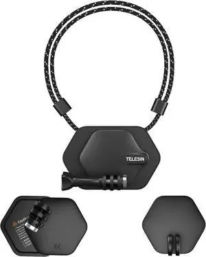 TELESIN Magnetic Chest Mount with Neck Strap Holder + Magnet Quick Release Tripod Base for GoPro 12 11 10 Insta360 X3 Ace D-J-I Action Body Accessories