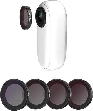 TELESIN Lens Filter Kit for Insta360 Go2 Go3 Action Camera, 4-Pack CPL ND8 ND16 ND32 Neutral Density Polarizing Polarizer Filter Set Lens Protector for Insta 360 go 2 go 3 Accessories
