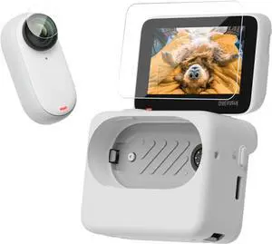 TELESIN 2-Pack (4 pieces) Tempered Glass Screen & Lens Protector for Insta360 GO3 Action Camera, HD Ultra Clear Waterproof Dust-proof Anti-Scratch for Insta 360 go 3 Accessories