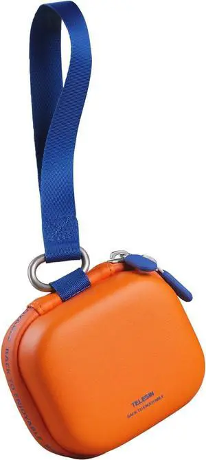 TELESIN DisAdv Portable Mini Carrying Case for GoPro HERO/Ace Pro/D-J-I OSMO/360 Cameras, Waterproof Hard Shell Travel Storage Case for Action Cameras and Accessories, Orange