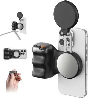 TELESIN Fun Shot Magnetic Phone Camera Grip + C03 Magnetic Phone Beauty Selfie Light (Black