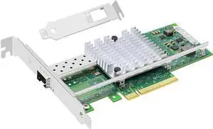 PCI-E X8 10 giga-bit Ethernet Fiber Optic Network Card, with  82599 Chip (X520-DA1) Controller, Single SFP+ Port Server Network Adapter E10G41BF, Support Windows Server/Linux/VMware