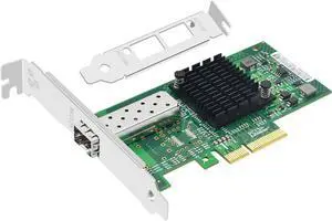 PCIe X4 giga-bit Single Port SFP Fiber Optic Network Card 1.25G Ethernet Converged Server Adapter NIC with  I350 Chip (I350-F1) Support Windows Server/Linux/VMware