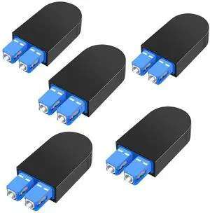 5 Pack SC/UPC Fiber Loopback Adapter Tester, OM3 Multimode Duplex - 50/125?m Fiber Optic Loopback Cable,Fiber Optic Cable Test Plug for Testing Applications