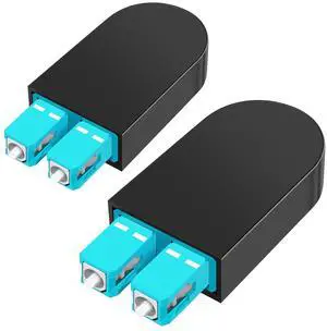 2Pack SC/UPC Fiber Loopback Adapter Tester, OM3 Multimode Duplex - 50/125?m Fiber Optic Loopback Cable,Fiber Optic Cable Test Plug for Testing Applications