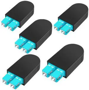 5 Pack SC/UPC Fiber Loopback Adapter Tester, OM3 Multimode Duplex - 50/125?m Fiber Optic Loopback Cable,Fiber Optic Cable Test Plug for Testing Applications