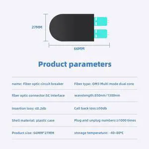 SC/UPC Fiber Loopback Adapter Tester, OM3 Multimode Duplex - 50/125?m Fiber Optic Loopback Cable,Fiber Optic Cable Test Plug for Testing Applications