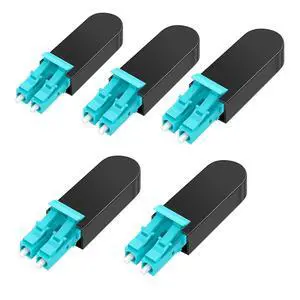 5 Pack LC/UPC Fiber Loopback Adapter Tester, OM3 Multimode Duplex - 50/125?m Fiber Optic Loopback Cable,Fiber Optic Cable Test Plug for Testing Applications
