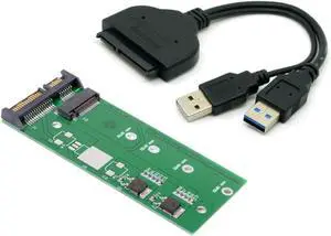 M.2 NGFF B/M-Key SATA SSD to 2.5" SATA Hard Disk PCB Converter Adapter (Not Work NVME SSD to SATA) with SATA to USB 3.0 Data Cable M.2 NGFF B/M-Key SATA SSD to 2.5" SATA Hard Disk PCB Converter Adapter (Not Work NVME SSD to SATA) with SATA to USB 3.0 Data Cable