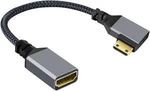 4K Type-C MINI HDMI 1.4 Male 90 Degree Right Angled to HDMI Female Extension Cable for DV MP4 Camera DC Laptop 4K Type-C MINI HDMI 1.4 Male 90 Degree Right Angled to HDMI Female Extension Cable for DV MP4 Camera DC Laptop