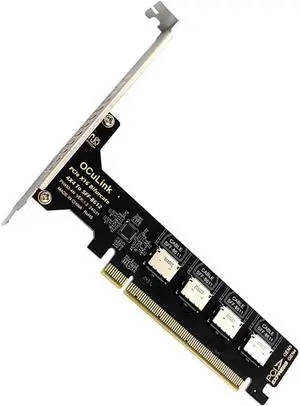 Adapter PCI-Express 4.0 PCIE 16x Detachable to Four Oculink SFF-8612 SFF-8611 Internal VROC Raid0 Adapter for U.2 SSD eGPU External Graphics Card Dock Adapter PCI-Express 4.0 PCIE 16x Detachable to Four Oculink SFF-8612 SFF-8611 Internal VROC Raid0 Adapter for U.2 SSD eGPU External Graphics Card Dock