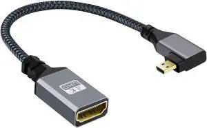 4K Type-D Micro HDMI 1.4 Male 90 Degree Right Angled to HDMI Female Extension Cable for DV MP4 Camera DC Laptop 4K Type-D Micro HDMI 1.4 Male 90 Degree Right Angled to HDMI Female Extension Cable for DV MP4 Camera DC Laptop