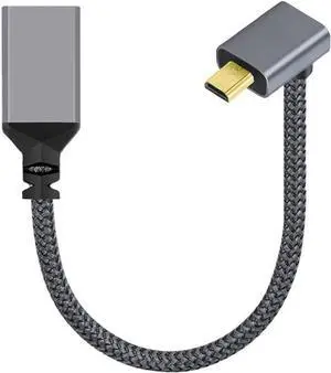 4K Type-D Micro HDMI 1.4 Male 90 Degree Up Angled to HDMI Female Extension Cable for DV MP4 Camera DC Laptop 4K Type-D Micro HDMI 1.4 Male 90 Degree Up Angled to HDMI Female Extension Cable for DV MP4 Camera DC Laptop