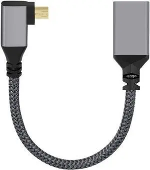 4K Type-D Micro HDMI 1.4 Male 90 Degree Left Angled to HDMI Female Extension Cable for DV MP4 Camera DC Laptop 4K Type-D Micro HDMI 1.4 Male 90 Degree Left Angled to HDMI Female Extension Cable for DV MP4 Camera DC Laptop