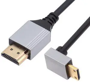 90 Degree Down Angled Mini HDMI 2.1 Ultra Thin HDTV Cable 8K 4K Hyper Super Flexible Slim Cord Type-A to Type-C for Camera HDTV 50cm 90 Degree Down Angled Mini HDMI 2.1 Ultra Thin HDTV Cable 8K 4K Hyper Super Flexible Slim Cord Type-A to Type-C for Camera HDTV 50cm