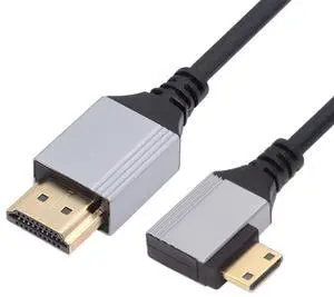 90 Degree Left Angled Mini HDMI 2.1 Ultra Thin HDTV Cable 8K 4K Hyper Super Flexible Slim Cord Type-A to Type-C for Camera HDTV 50cm 90 Degree Left Angled Mini HDMI 2.1 Ultra Thin HDTV Cable 8K 4K Hyper Super Flexible Slim Cord Type-A to Type-C for Camera HDTV 50cm