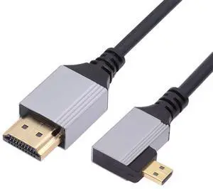 90 Degree Left Angled Micro HDMI 2.1 Ultra Thin HDTV Cable 8K 4K Hyper Super Flexible Slim Cord Type-A to Type-D for Camera HDTV 50cm 90 Degree Left Angled Micro HDMI 2.1 Ultra Thin HDTV Cable 8K 4K Hyper Super Flexible Slim Cord Type-A to Type-D for Camera HDTV 50cm