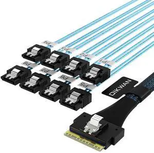 SlimSAS 8i SFF-8654 74P Host/RAID to 8*SATA 7P Target HD SlimSAS 8i SFF-8654 74P Host/RAID to 8*SATA 7P Target HD