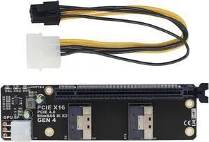 8i x2 to PCIe4.0 x16 Slot Adapter SFF8654 Riser Card GEN4 NVMe Network Adapter Card 8i x2 to PCIe4.0 x16 Slot Adapter SFF8654 Riser Card GEN4 NVMe Network Adapter Card