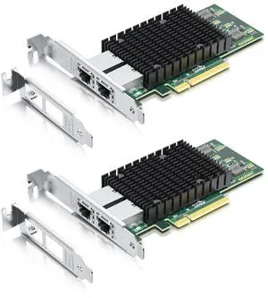 10Gb PCIe RJ45 NIC Network Card, Compare to Intel X540-T2, 2-Pack 10Gb PCIe RJ45 NIC Network Card, Compare to Intel X540-T2, 2-Pack