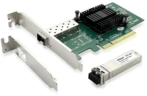 10Gb SFP+ NIC Network Card, Single SFP+ Port, Intel 82599EN Controller, Compare to Intel X520-DA1(E10G42BTDA), Packed with a SFP+ SR moudle (MMF, 850nm,300-m) 10Gb SFP+ NIC Network Card, Single SFP+ Port, Intel 82599EN Controller, Compare to Intel X520-DA1(E10G42BTDA), Packed with a SFP+ SR moudle (MMF, 850nm,300-m)