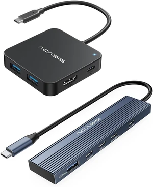 ACASIS USB C Hub 10Gbps, 6-in-1 Multiport Adapter Bundle with type C Splitter with 4K@60Hz Video Output, 4K 60Hz HDMI, 100W Power Delivery, USB A3.2 Data Port, USB C to HDMI Adapter for MacBook, Dell, ACASIS USB C Hub 10Gbps, 6-in-1 Multiport Adapter Bundle with type C Splitter with 4K@60Hz Video Output, 4K 60Hz HDMI, 100W Power Delivery, USB A3.2 Data Port, USB C to HDMI Adapter for MacBook, Dell,