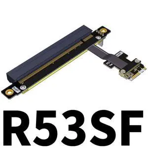 M.2_A.E. to PCIe x16 Extension Cables Turn 90 Degree Upright Right Angle Turn 180 Degree Splint Vertical Turn 270 Degree Inverted Reverse (10cm, R53SF) M.2_A.E. to PCIe x16 Extension Cables Turn 90 Degree Upright Right Angle Turn 180 Degree Splint Vertical Turn 270 Degree Inverted Reverse (10cm, R53SF)