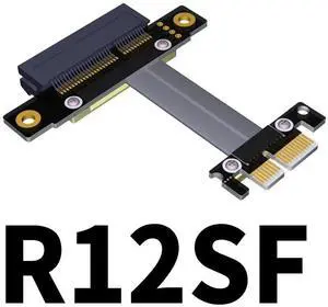 PCI-E x1 to x4 Turn 180 Degree Splint Vertical Extension Cables (3cm, R12SL-TL) PCI-E x1 to x4 Turn 180 Degree Splint Vertical Extension Cables (3cm, R12SL-TL)