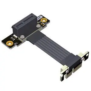 PCI Express 4.0 x1 to x1 Turn 180 Degree Splint Vertical Extension Cables (100cm, R11SL-SI-TL-4.0) PCI Express 4.0 x1 to x1 Turn 180 Degree Splint Vertical Extension Cables (100cm, R11SL-SI-TL-4.0)