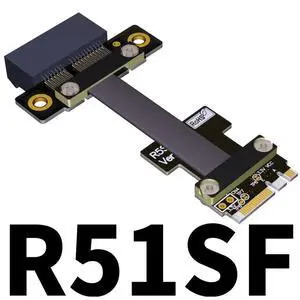 M.2_A.E. to PCIe x1 Extension Cables Turn 90 Degree Upright Right Angle Turn 180 Degree Splint Vertical Turn 270 Degree Inverted Reverse (5cm, R51SF) M.2_A.E. to PCIe x1 Extension Cables Turn 90 Degree Upright Right Angle Turn 180 Degree Splint Vertical Turn 270 Degree Inverted Reverse (5cm, R51SF)
