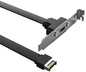 20Gbps USB 3.2 Back Panel, USB 3.1 Type C Female to 20-pin USB Type-E A-Key Male Extension Cable 50cms with PCIe Bracket 20Gbps USB 3.2 Back Panel, USB 3.1 Type C Female to 20-pin USB Type-E A-Key Male Extension Cable 50cms with PCIe Bracket