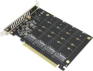 Quad NVMe SSD PCIe Adapter, 4 M.2 NVMe SSD to PCI-e 4.0 3.0 x16 Card Support 2230 2242 2280 NVMe SSD (PCI-e 16X Bifurcation Required) Quad NVMe SSD PCIe Adapter, 4 M.2 NVMe SSD to PCI-e 4.0 3.0 x16 Card Support 2230 2242 2280 NVMe SSD (PCI-e 16X Bifurcation Required)